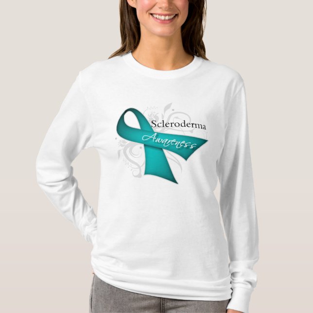 Scleroderma Disease Awareness Ribbon T-shirt (Framsida)