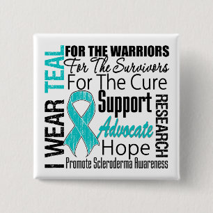 Scleroderma I Bära Teal Ribbon Tribute Knapp