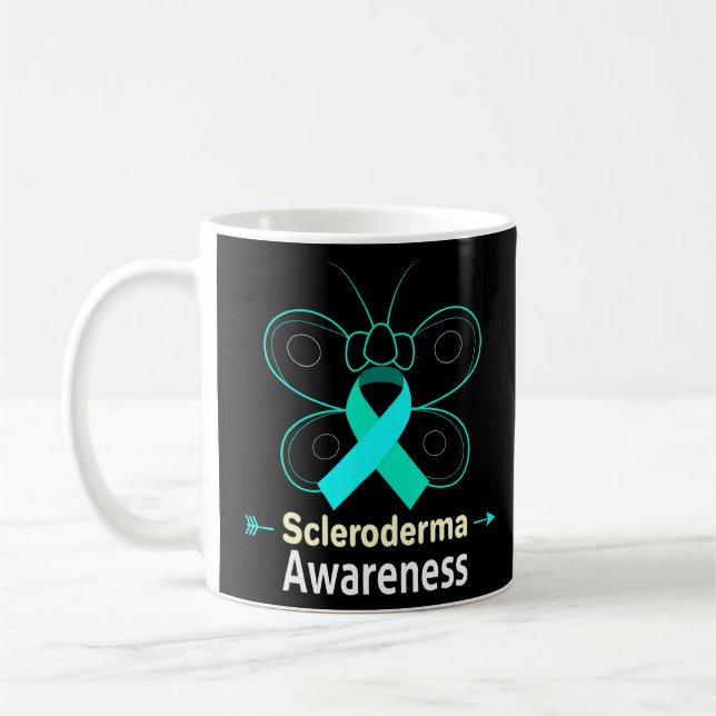 Scleroderma Ribbon Scleroderma Awareness Kaffemugg (Vänster)