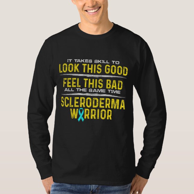 Scleroderma Survivor Warrior Skills Awareness T Shirt (Framsida)