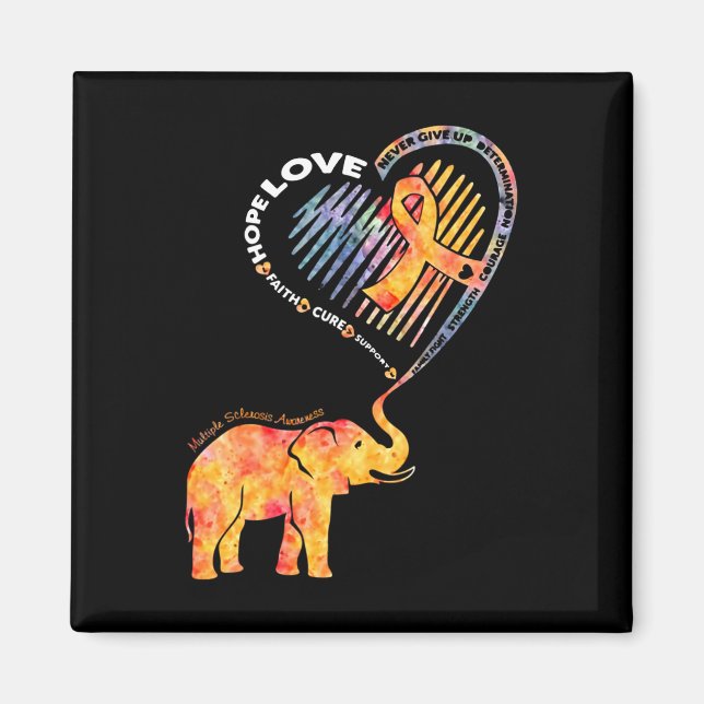 Sclerosis Awareness Faith Hope Kärlek Support Magnet (Framsidan)