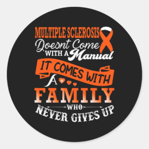 Sclerosis Awareness, Family Orange Ribbon Support Runt Klistermärke