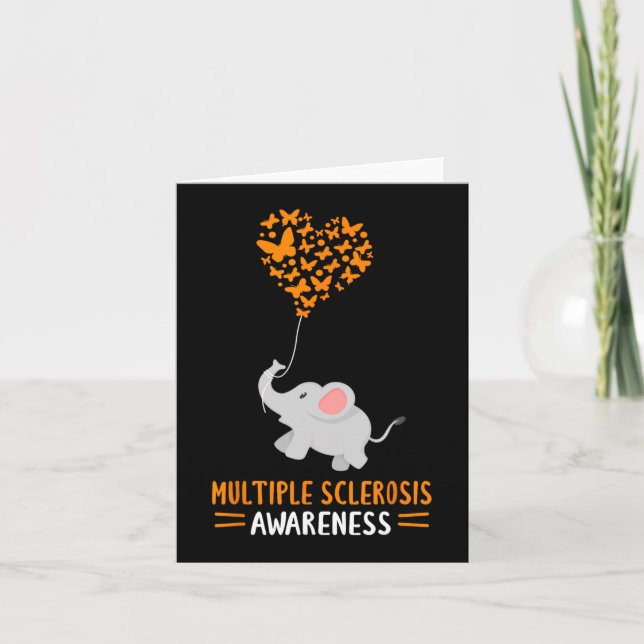Sclerosis Awareness, Month Elephant Butterfly Kort (Framsida)