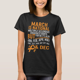 Sclerosis Awareness Month Orange Ribbon Brain T Shirt