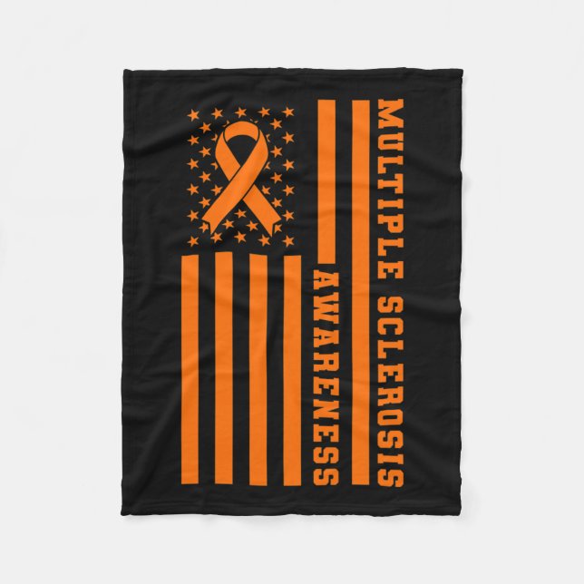 Sclerosis Awareness Patriotic USA American Flagga Fleecefilt (Framsidan)