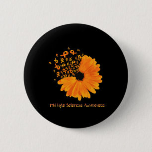 Sclerosis Awareness Ribbon Flower Hope Fighter Knapp