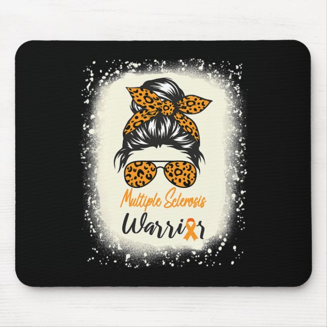 Sclerosis Awareness Warrior Messy Bun Leopard Musmatta (Framsidan)