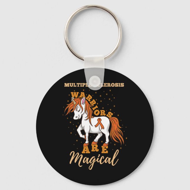 Sclerosis-krigare är Magic Många Sclerosis Nyckelring (Framsida)