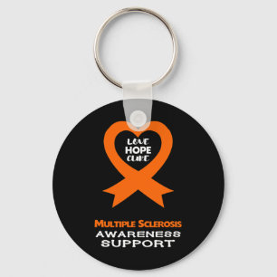 Sclerosis Orange Awareness Ribbon Nyckelring