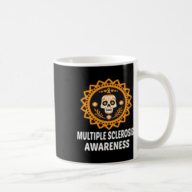 Sclerosis Orange Ribbon Skull Kaffemugg (Höger)