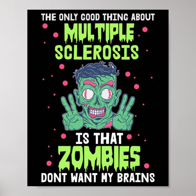Sclerosis Roligt Zombie vill inte ha min hjärna Poster (Framsidan)