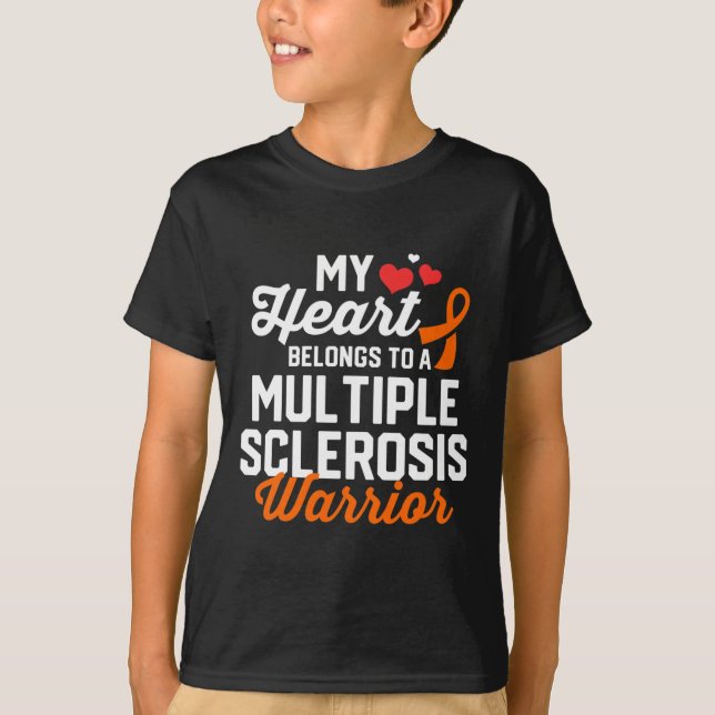 Sclerosis Warrior Survivor Support Awareness Gifts T Shirt (Framsida)