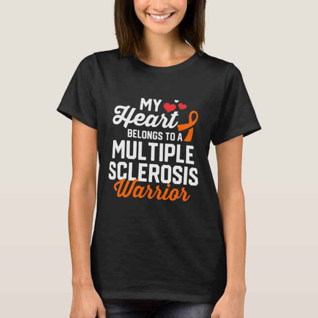 Sclerosis Warrior Survivor Support Awareness Gifts T Shirt (Framsida)