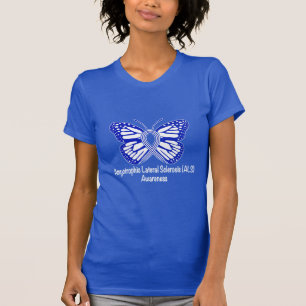 SclerosisALS för Amyotrophic Lateral med fjärile T Shirt