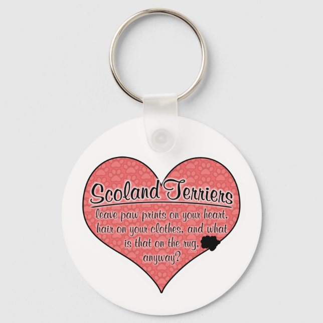 Scoland Terrier Tass avtryck Dog Humor Nyckelring (Framsida)
