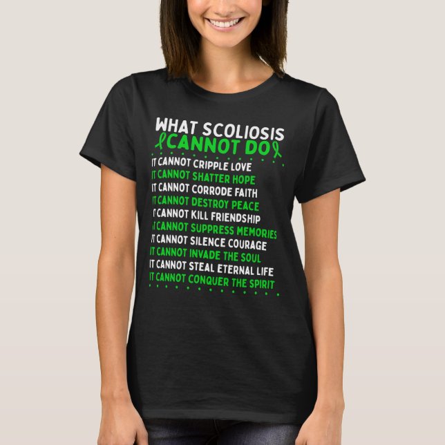 Scoliosis Awareness Fight Scoliosis Warrior Ribbon T Shirt (Framsida)