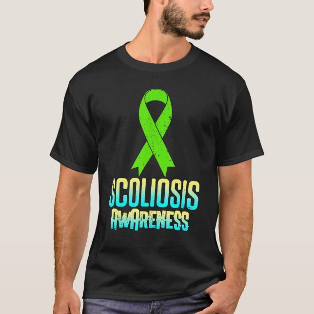 Scoliosis Awareness Medvetnare Scoliotic Warrior S T Shirt (Framsida)