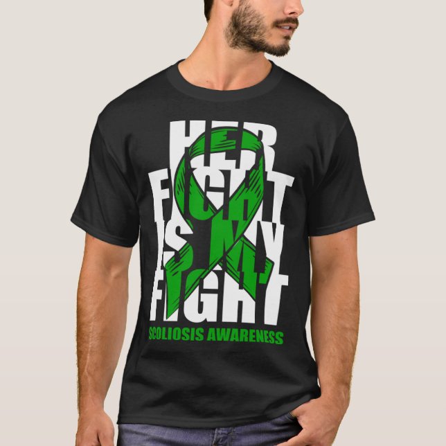 Scoliosis Awareness Month June Green Ribbon Her Fi T Shirt (Framsida)