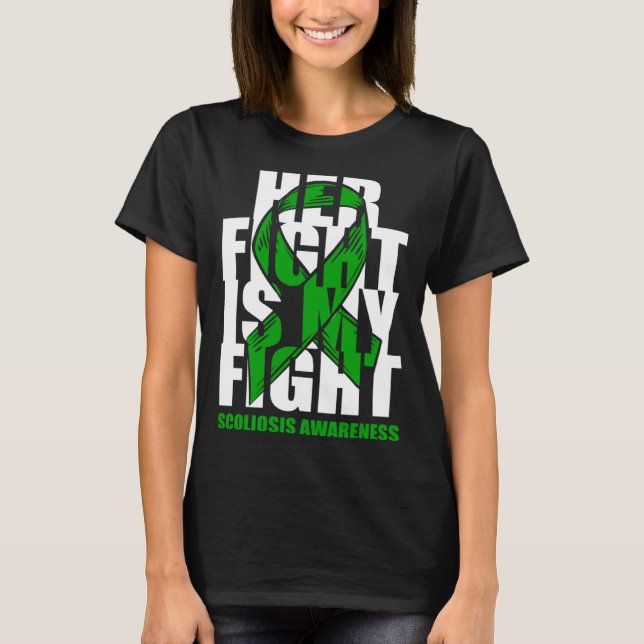 Scoliosis Awareness Month June Green Ribbon Her Fi T Shirt (Framsida)