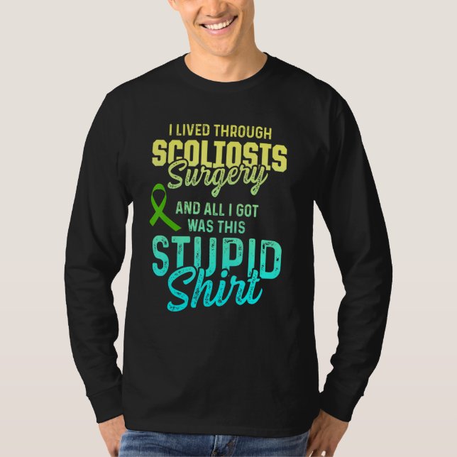 Scoliosis Awareness Scoliotic Warrior Survivor 4 T Shirt (Framsida)