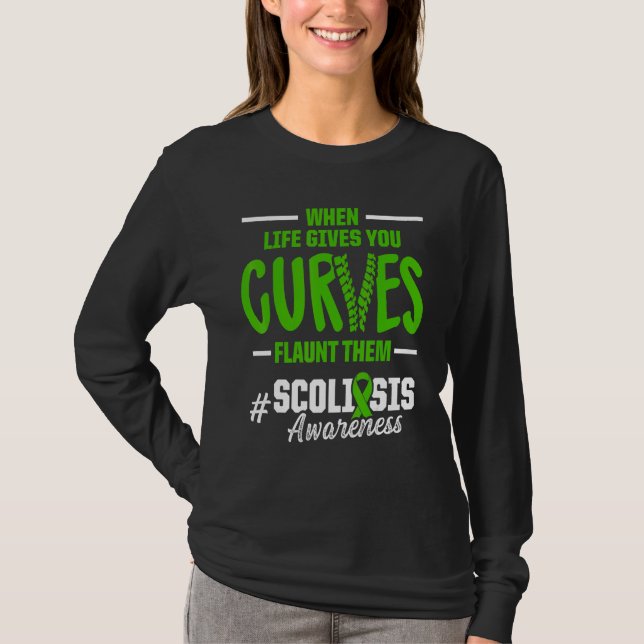 Scoliosis Awareness Scoliotic Warrior Survivor 6 T Shirt (Framsida)