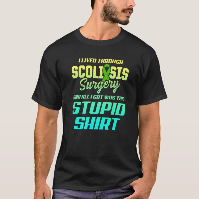 Scoliosis Awareness Scoliotic Warrior Survivor 7 T Shirt (Framsida)