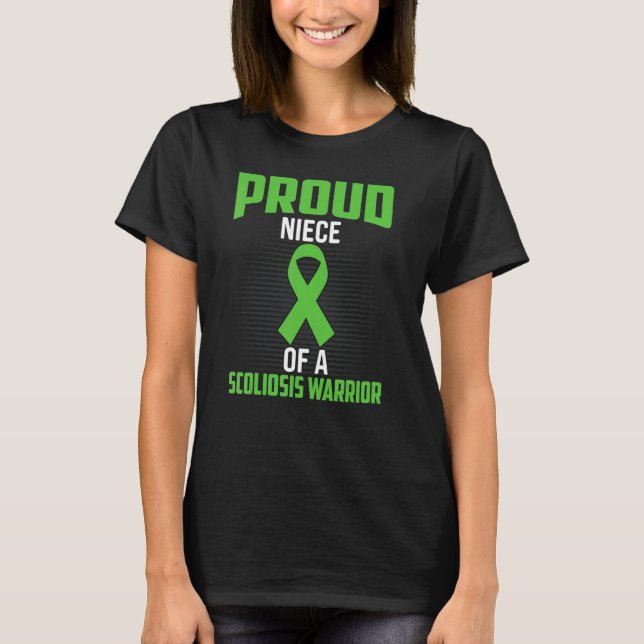 Scoliosis  Back Spinal Injury Warrior's Niece Scol T Shirt (Framsida)