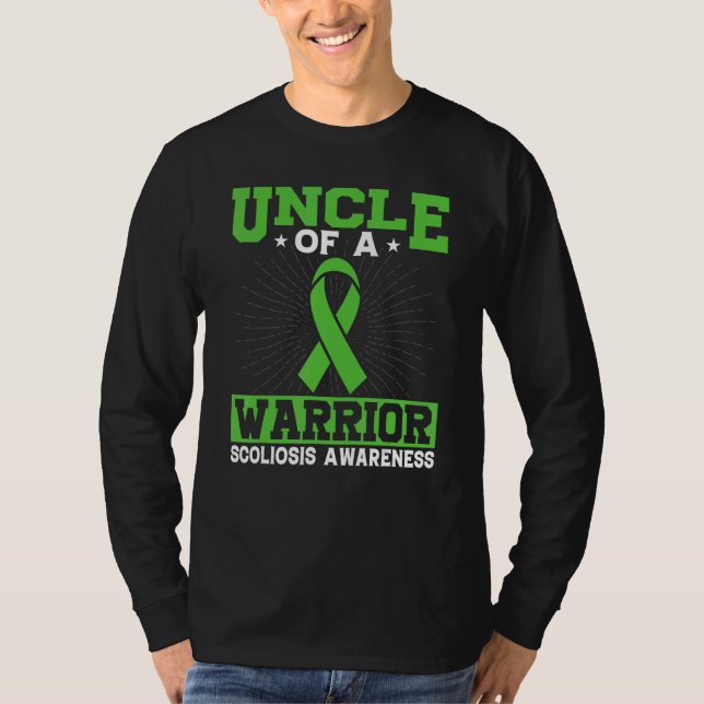 Scoliosis  Back Spinal Injury Warrior's Uncle Scol T Shirt (Framsida)