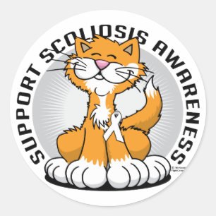 Scoliosis Cat Runt Klistermärke
