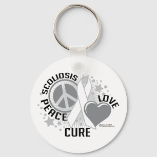Scoliosis Peace Kärlek Cure Nyckelring