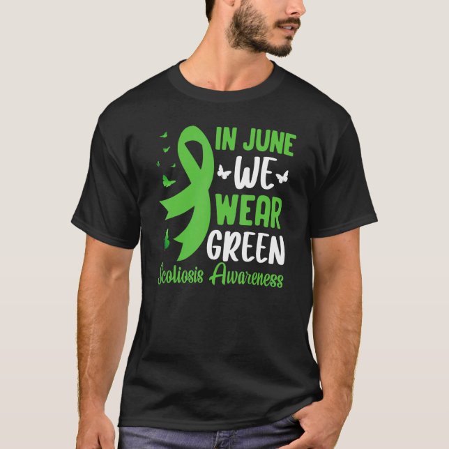 Scoliosis Spine Back Surgery Awareness Ribbon Scol T Shirt (Framsida)