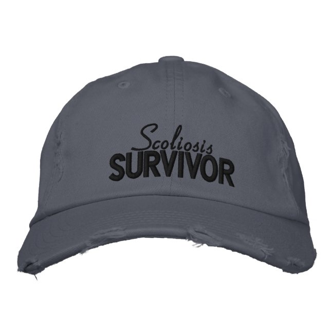 'Scoliosis Survivor' Embroiderade Hat Broderad Keps (Framsida)