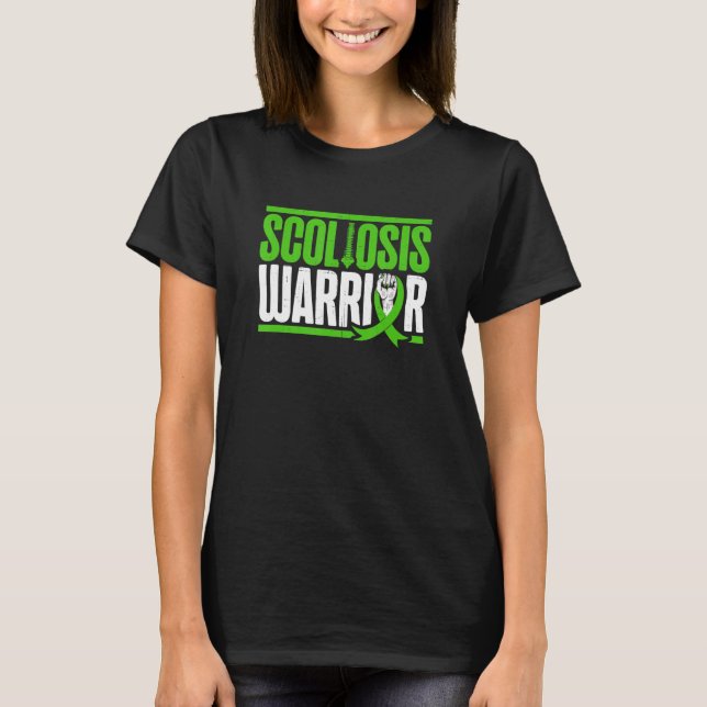 Scoliosis Warrior Scoliotic Spine Surgery Recovery T Shirt (Framsida)