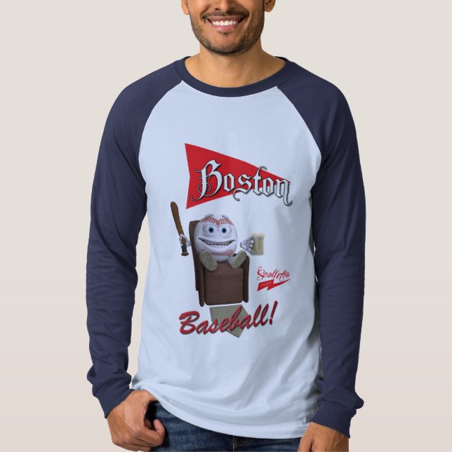 Scolletta "Boston Baseball!" Långärmad Raglan T-shirt (Framsida)