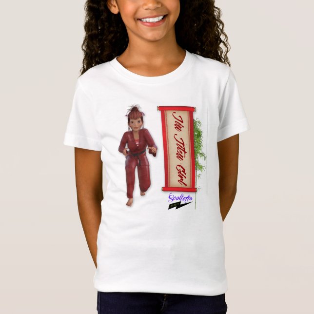 Scolletta "Jiu Jitsu flicka" Babydoll T Tee Shirt (Framsida)