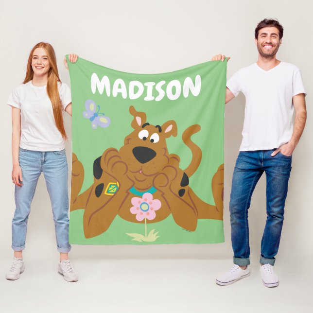 Scooby-Doo Admiring Flower Fleecefilt (På plats)