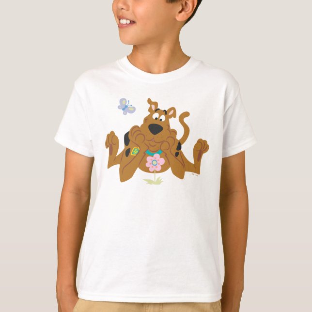 Scooby-Doo Admiring Flower T-shirt (Framsida)