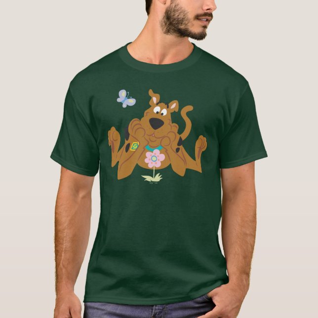 Scooby-Doo Admiring Flower T Shirt (Framsida)