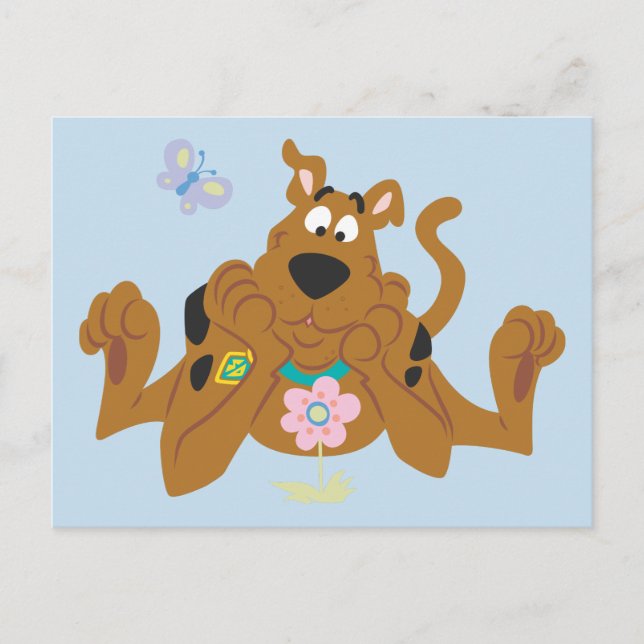 Scooby-Doo Admiring Flower Vykort (Framsida)
