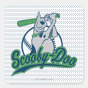 Scooby-Doo baseballlogotyp Fyrkantigt Klistermärke
