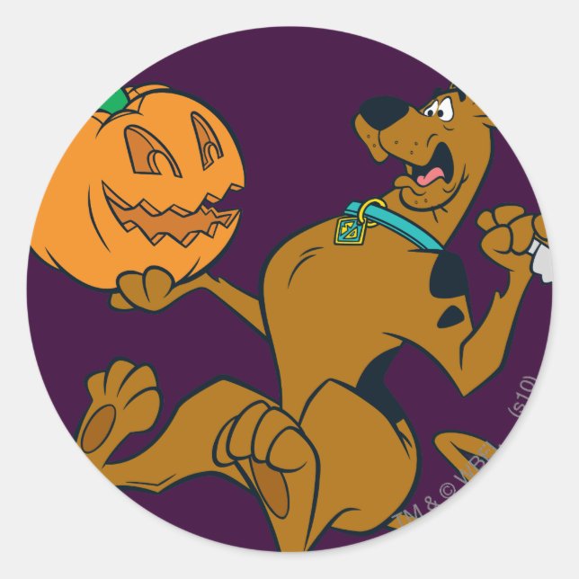 Scooby-Doo Carving Pumpkin Runt Klistermärke (Framsida)