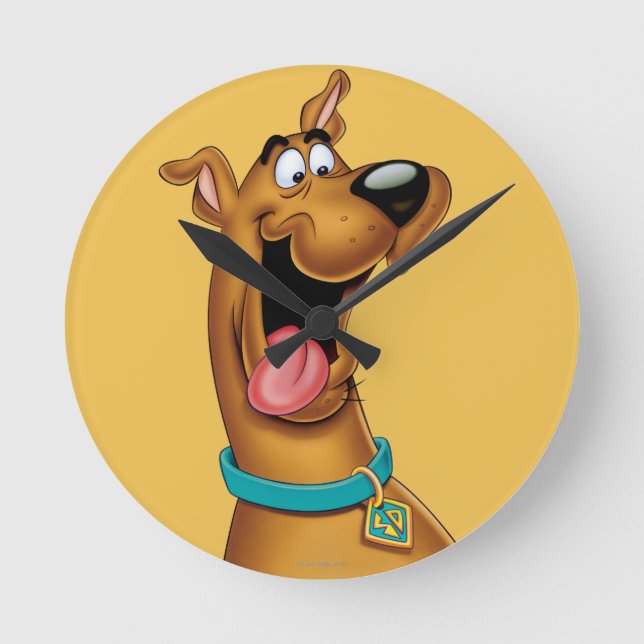 Scooby-Doo Excited Ansikte Rund Klocka (Framsida)