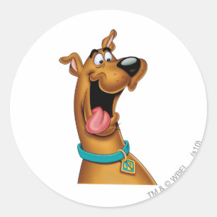 Scooby-Doo Excited Ansikte Runt Klistermärke
