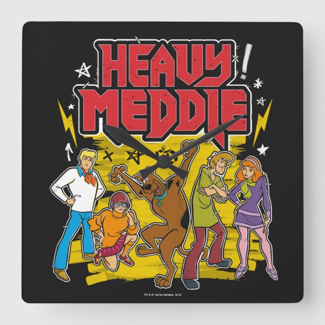 Scooby-Doo | Grafik "Heavy Meddle" Fyrkantig Klocka (Framsida)