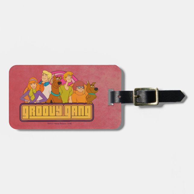 Scooby-Doo | "Groovy Gang" Retro Tecknad Graphic Bagagebricka (Horisontell Framsida)
