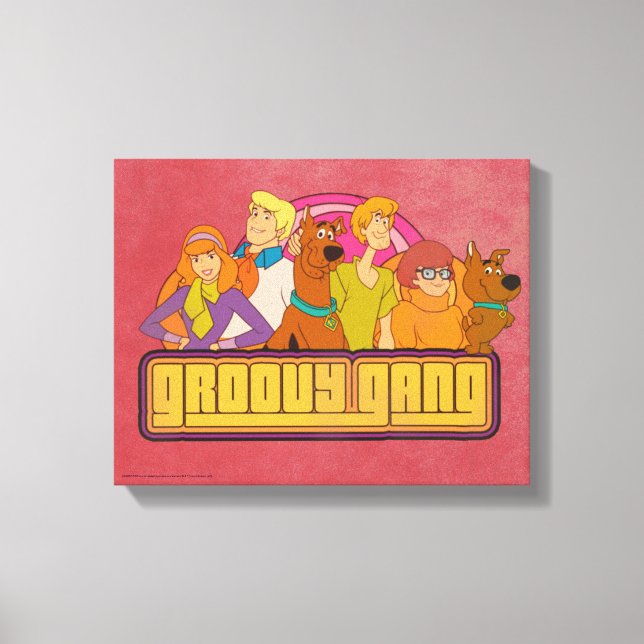 Scooby-Doo | "Groovy Gang" Retro Tecknad Graphic Canvastryck (Framsida)