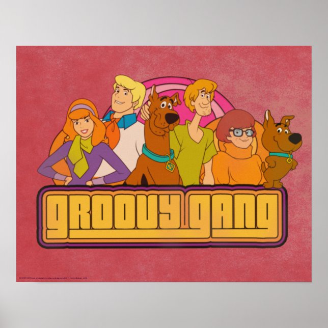 Scooby-Doo | "Groovy Gang" Retro Tecknad Graphic Poster (Framsidan)