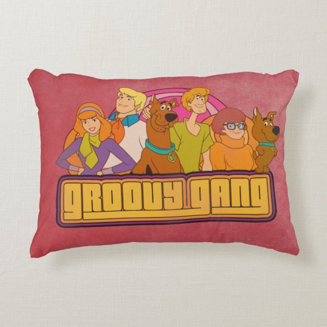 Scooby-Doo | "Groovy Gang" Retro Tecknad Graphic Prydnadskudde (Framsidan)