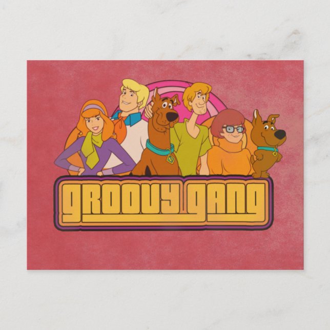 Scooby-Doo | "Groovy Gang" Retro Tecknad Graphic Vykort (Framsida)
