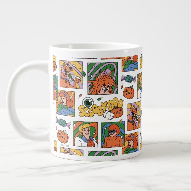 Scooby-Doo Halloween-fotografier Mönster Jumbo Mugg (Vänster)